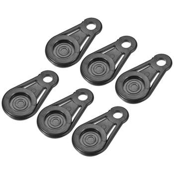 Unique Bargains Tarp Grabbers Tent Clips Plastic Round Movable Snaps for Outdoor Camping Awning Banner Cover Black 6 Pcs