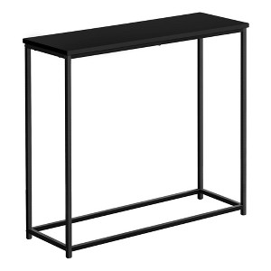 Monarch Specialties Accent Table Console Entryway Narrow Sofa Living Room Bedroom Black Laminate Black Metal Contemporary Modern - 1 of 4