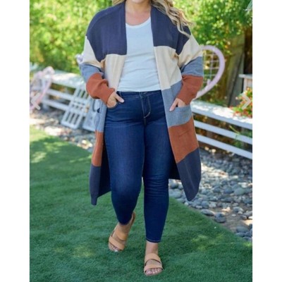 Women's Color Blocked Thick Cardigan - Hailey & Co