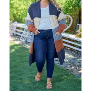 Women's Color Blocked Thick Cardigan - Hailey & Co - 1 of 4