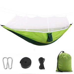 Camping Hammock with Mosquito Net, Portable Double Hammock Tent Load Two People with 2 Straps - 1 of 4