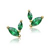 Guili Kids 14K Gold-Plated Red Cubic Zirconia Fern Leaf Stud Earrings – Elegant and Lightweight Design for Everyday and Special Occasions - 2 of 2