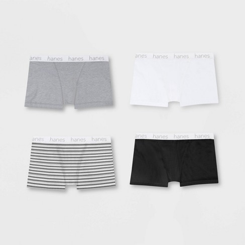 Hanes Premium Women's 4pk Boyfriend Cotton Stretch Boxer Briefs - Colors  May Vary : Target