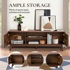 LuxenHome Columbia Engineered Wood 63-Inch Wide Credenza TV Console with Storage Brown - 4 of 4