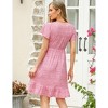 Clearlove Women's Maternity Casual Flowy Midi Dress Short Sleeve V Neck Ruffle Floral Dress - 3 of 4