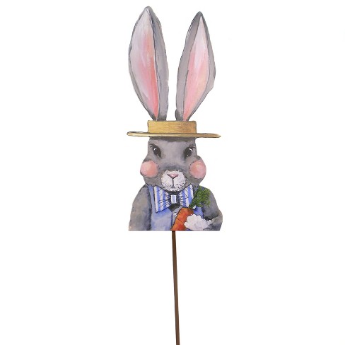 Home Garden 15 0 Fancy Boy Rabbit Stake Easter Bunny Carrot Round Top Collection Decorative Garden Stakes Target