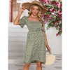 Women's Maternity Dress Floral Square Neck A Line Fashion Dress Short Sleeves Maternity Dress for Photography - 4 of 4