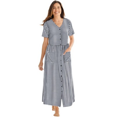 Only Necessities Plus Size Long Seersucker Lounger