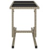vidaXL Outdoor Dining Table Patio Garden Wicker Table with Glass Top PE Rattan - 3 of 4