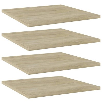 vidaXL Modern Bookshelf Boards in Sonoma Oak Color- Set of 4, Made with Engineered Wood, Easy to Clean