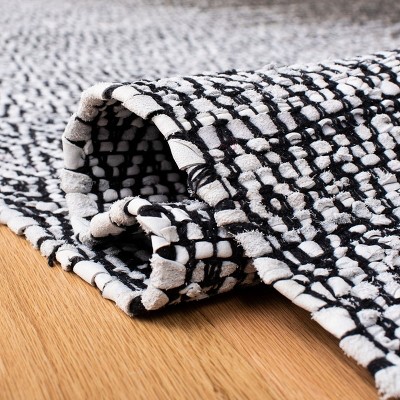 Handmade Light Grey and Grey Cowhide Flat Woven Rug