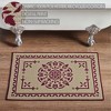 Custom House Burgundy Tan Jacquard Polyester Bathmat 20x30  VHC Brands - 3 of 4