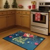 Home Mart Goods Merry Christmas & Happy New Year Teal Non-Slip Washable Low Pile Kitchen Mat Entrance Door Mat Entrance Door Mat - 31" x 19" - 2 of 4
