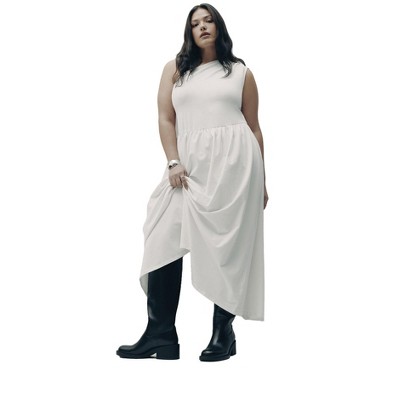ELOQUII Elements Women's Plus Size Maxi One Shoulder Dress