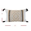 14" x 22" Allie Diamond Motif Hand Woven Decorative Indoor/Outdoor Accent Throw Pillow w/ Hand Tied Tassels - 4 of 4