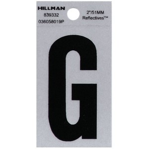 Hillman 2 in. Reflective Black Vinyl Self-Adhesive Letter G 1 pc (Case of 6) - 1 of 1
