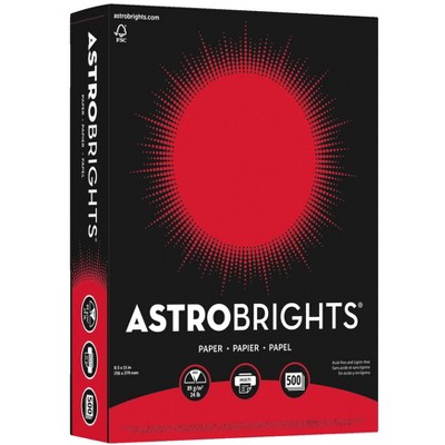 Astrobrights Premium Color Paper, 8-1/2 x 11 Inches, Re-Entry Red, 500 Sheets