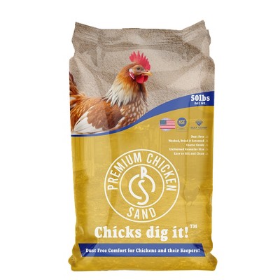 Premium Chicken Sand, Odor Eliminating Bedding for Chicken Coops, Nesting Boxes & Runs - Natural Deodorizer, 50 lb Bag