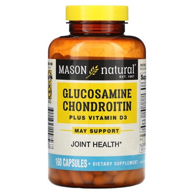 Mason Natural Glucosamine Chondroitin Plus Vitamin D3, 160 Capsules