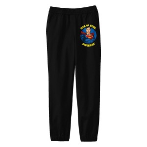 Superman Man of Steel Character Youth Black Graphic Sweatpants - 1 of 3