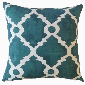 Madrid Pattern Square Throw Pillow Blue - Pillow Collection