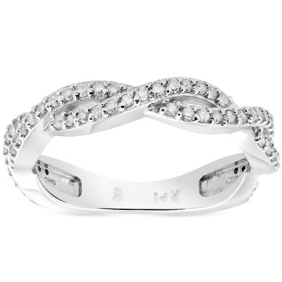 Pompeii3 1/3ct Diamond Vine Wedding Stackable Ring in 10k White Gold