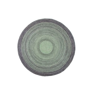 8'x8' Round Frango Jute Area Rug Green/Gray - Anji Mountain