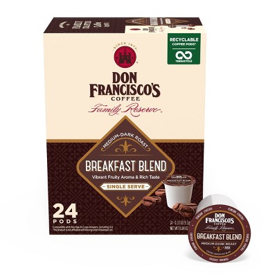 Don Francisco's Breakfast Blend Medium Roast Coffee - Single Serve Pods - 24ct