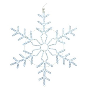 Vickerman 36" Pure White LED Forked Twinkle Ropelight Snowflake - 1 of 1