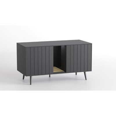 Bestier Hidden Cat Litter Box Enclosure Furniture,Black