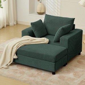 Mjkone Modern Extra-Large Corduroy Upholstered Modular Sectional Sofa Set,Deep Seat Sleeper Chair Indoor with Ottoman - 1 of 4