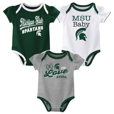 NCAA Michigan State Spartans Infant Girls' 3pk Bodysuit
