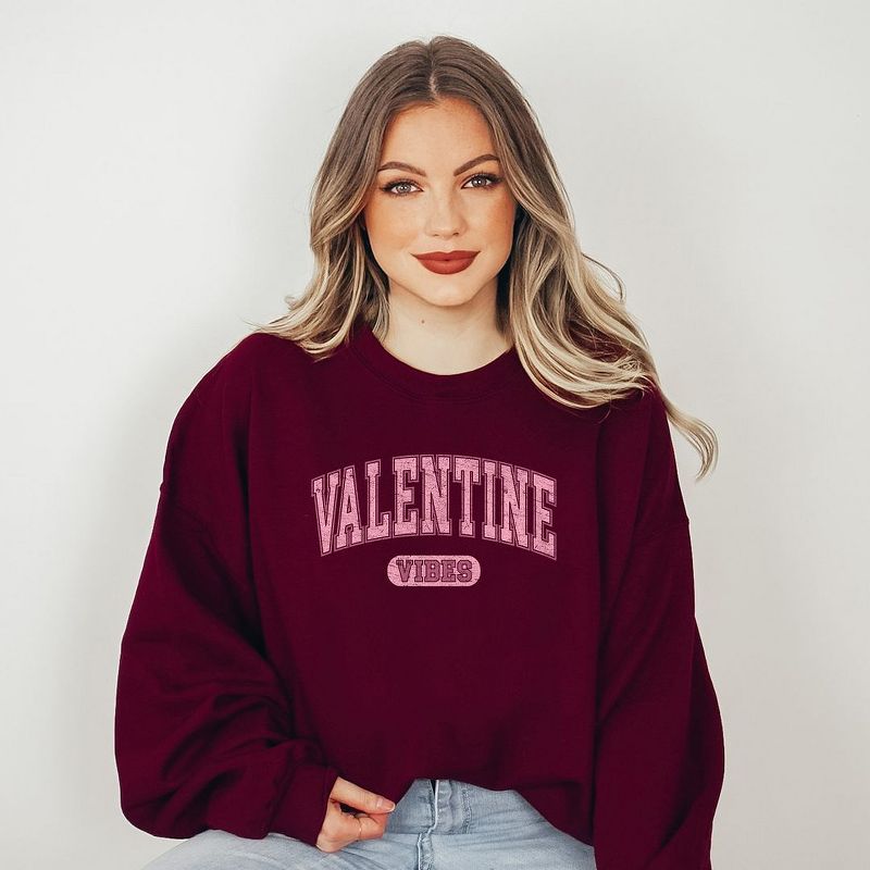 Simply Sage Market Women's Graphic Sweatshirt Valentine Vibes Distressed, 3 of 5