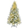 Bella Depot  Spruce Snow Flocked Christmas Tree, Artificial Hinged Xmas Tree with Multi-Color LED Lights - 3 of 4