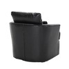 PAGED PU Leather Accent Chair with Armrests and Backrest, Swivel Lounge Chair for Bedroom, Living Room, Study, Black - 4 of 4