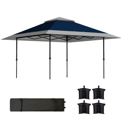 Outsunny 13' x 13' Pop Up Canopy Tent, UV50+ Instant Tents for Parties, Height Adjustable, with Wheeled Carry Bag and 4 Sand Bags