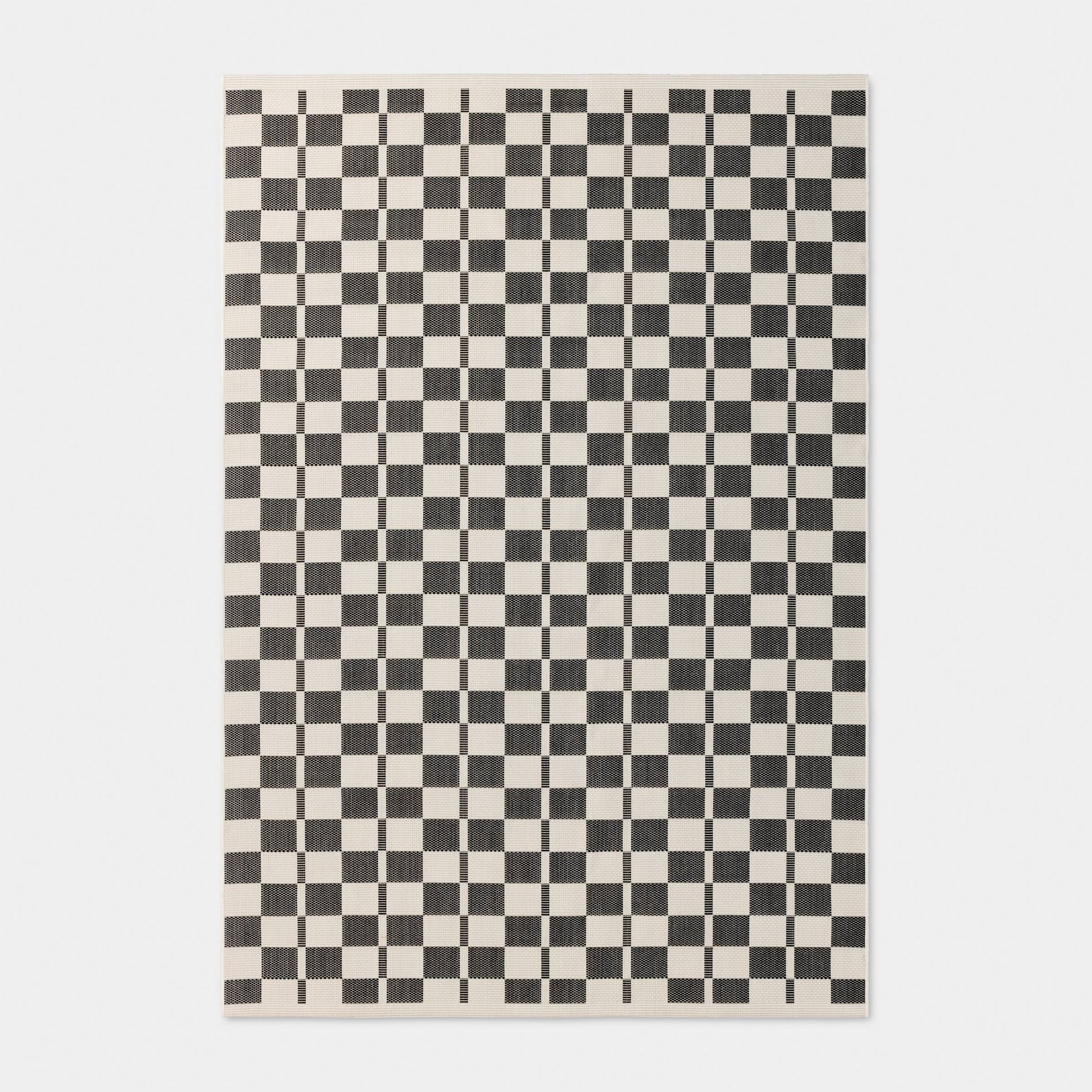 Funky Check Rectangular Woven Indoor Outdoor Area Rug - Room Essentials™