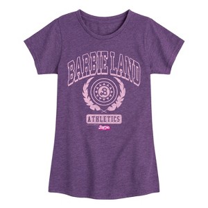 Girls' - Barbie - Barbie Land Athletics Fitted Short Sleeve Graphic T-Shirt - 1 of 4