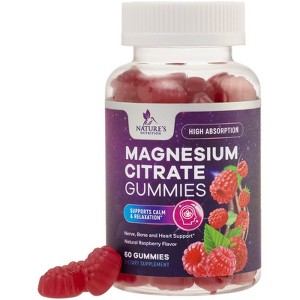 Magnesium Gummies Supplement - High Absorption Magnesium Citrate Supplement for Adults & Kids - Nature's Calm Magnesio Gummy - 60 Gummies - 1 of 4