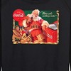 Women's - Coca-Cola - Vintage Santa With Coca Cola Ice Cooler Lightweight French Terry Wide Neck Long Sleeve Graphic Shirt - 2 of 4