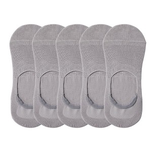 Alilang Men's 5 Pairs Low Cut Mesh Socks with Non-Slip Heel and Soft Stretch Fit - 1 of 4