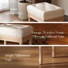 Lirago White Leather Vanity Stool with Velvet Ottoman Footrest for Bedroom and Living Room 19.3"Hx13.2"Dx16.7"L - 3 of 4