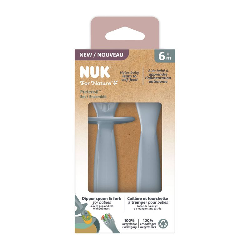 NUK for Nature Pretensil Dipper Spoon and Fork Set - 2pk, 2 of 9
