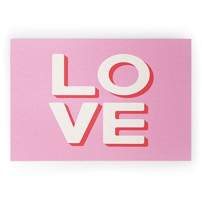 April Lane Art Love Pink 36" x 24" Welcome Mat - Society6