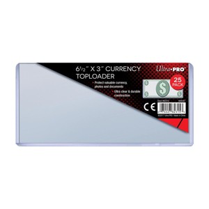 Ultra PRO Regular Currency Toploaders (25ct) for 6-1/2" x 3" Bills - 1 of 1