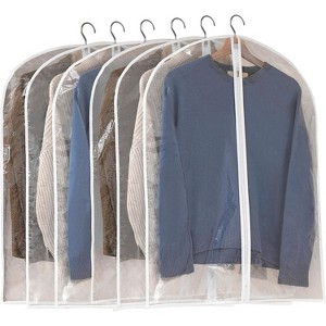 All Clear Garment Bags, Waterproof Zippered Covers for Coats, Jackets & Shirts - 1 of 4