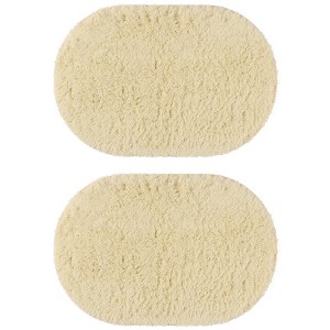Unique Bargains 2 Pcs Absorbent Soft Thick Shag Bath Mats for Shower Bathtub Spa Floors - 1 of 4