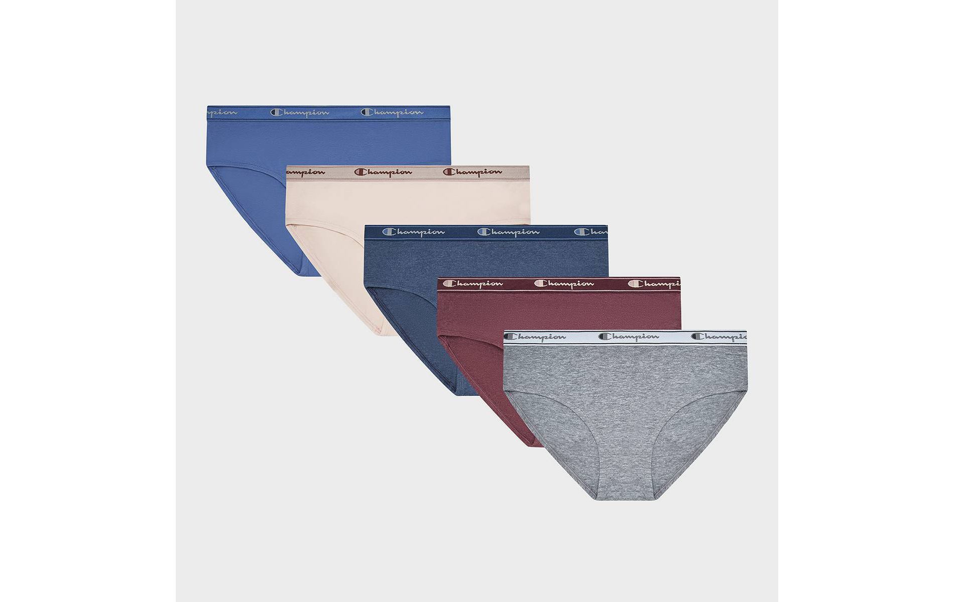 Champion Women's 5pk Cotton Stretch Iconic Essentials Hipster Underwear