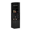 homfan Corner Wine Bar Cabinet with Wine Racks, Open Shelves, and Bottom Storage - Multifunctional Wooden Storage for Kitchen, Dining, and Living Room - 4 of 4
