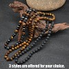 Mens Tiger Eye Lava Stone Beaded Choker 8mm Anxiety Relief Jewelry - 4 of 4